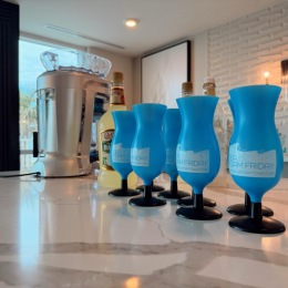 glasses on a counter