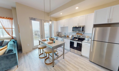 kitchen with white cabinets and stainless steel appliances