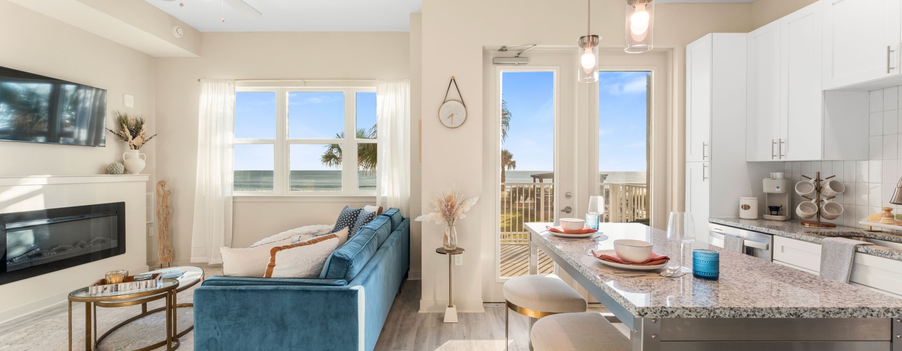 Open living area with ocean views Daytona Beach.